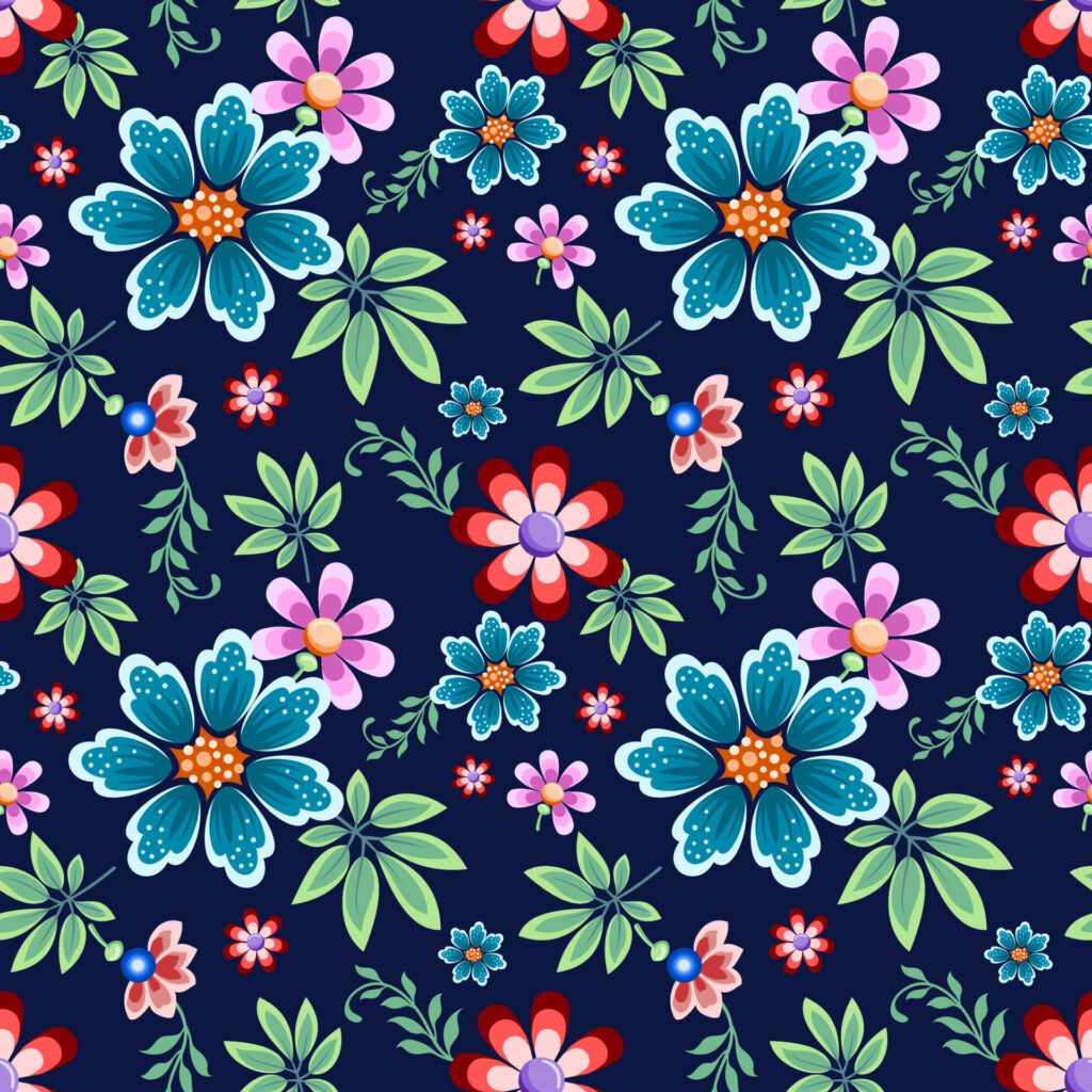 Seamless Floral Pattern in vector Free Vector and Free SVG