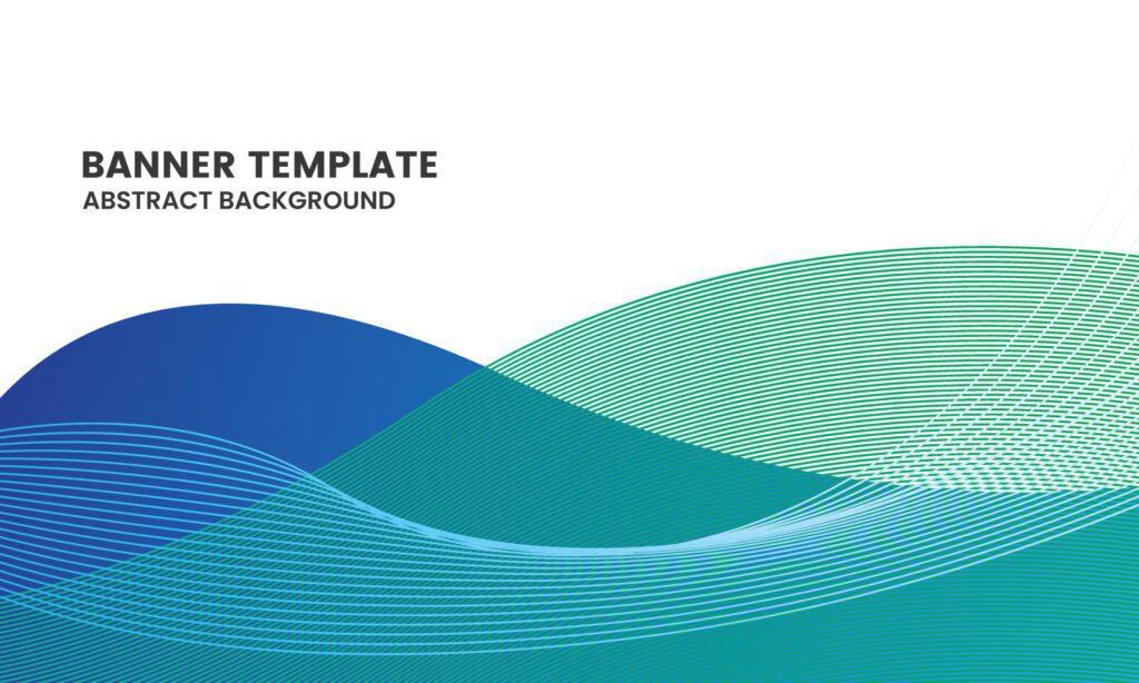 Green blue line abstract wave template background Free Vector and Free SVG