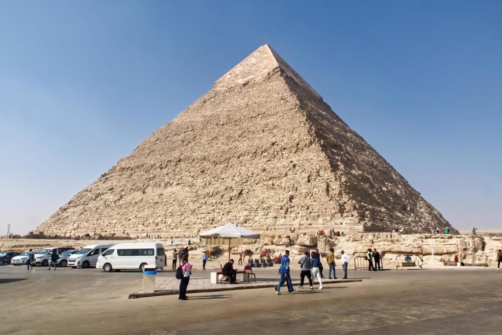 The pyramid of Khafre, Chephren, in Giza plateau. Historical Egypt pyramids. Stock Free