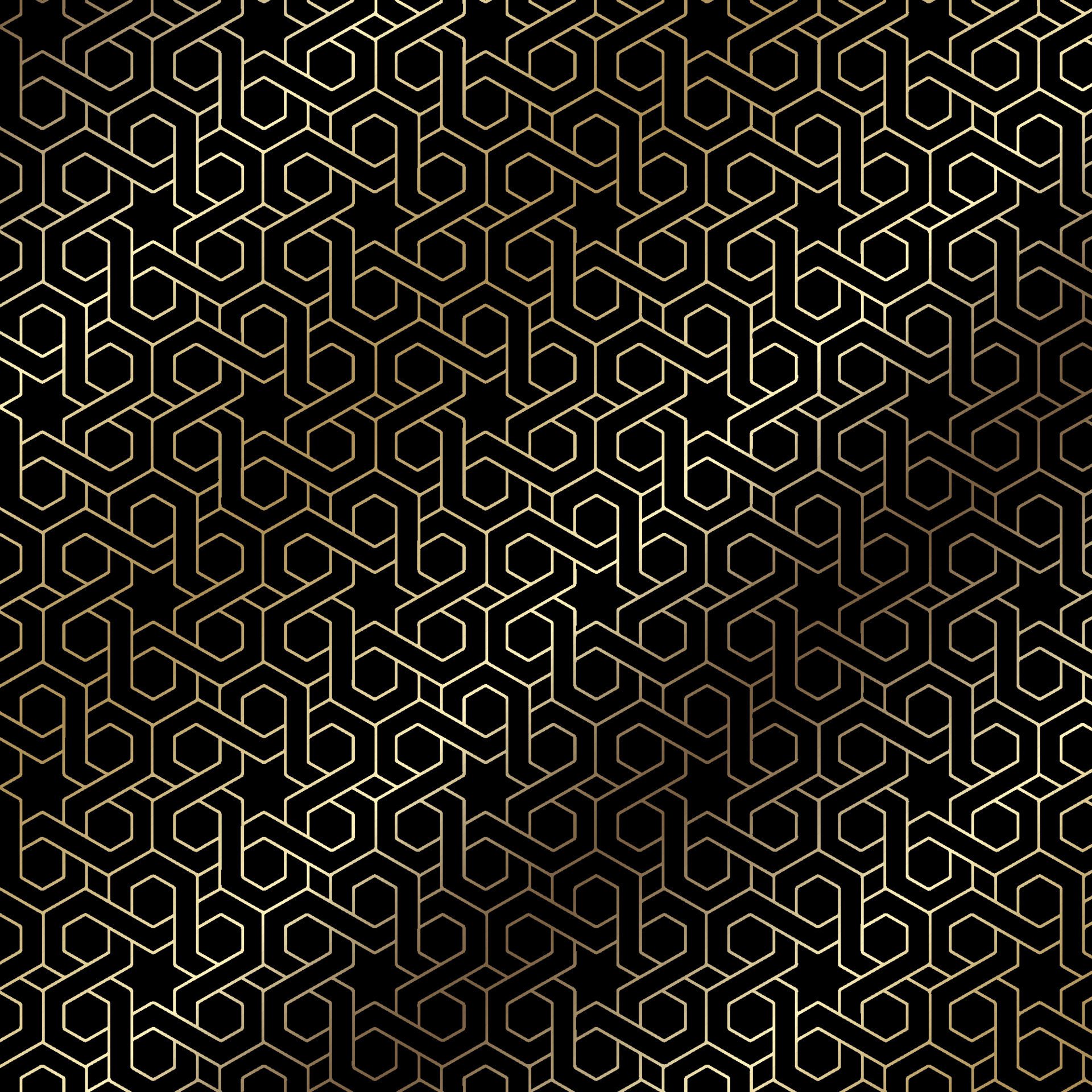 Arabic themed pattern background in gold and black Free Vector