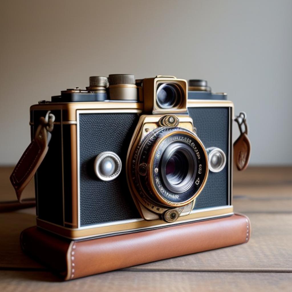 “Vintage camera, antique finish, by @ai_generated