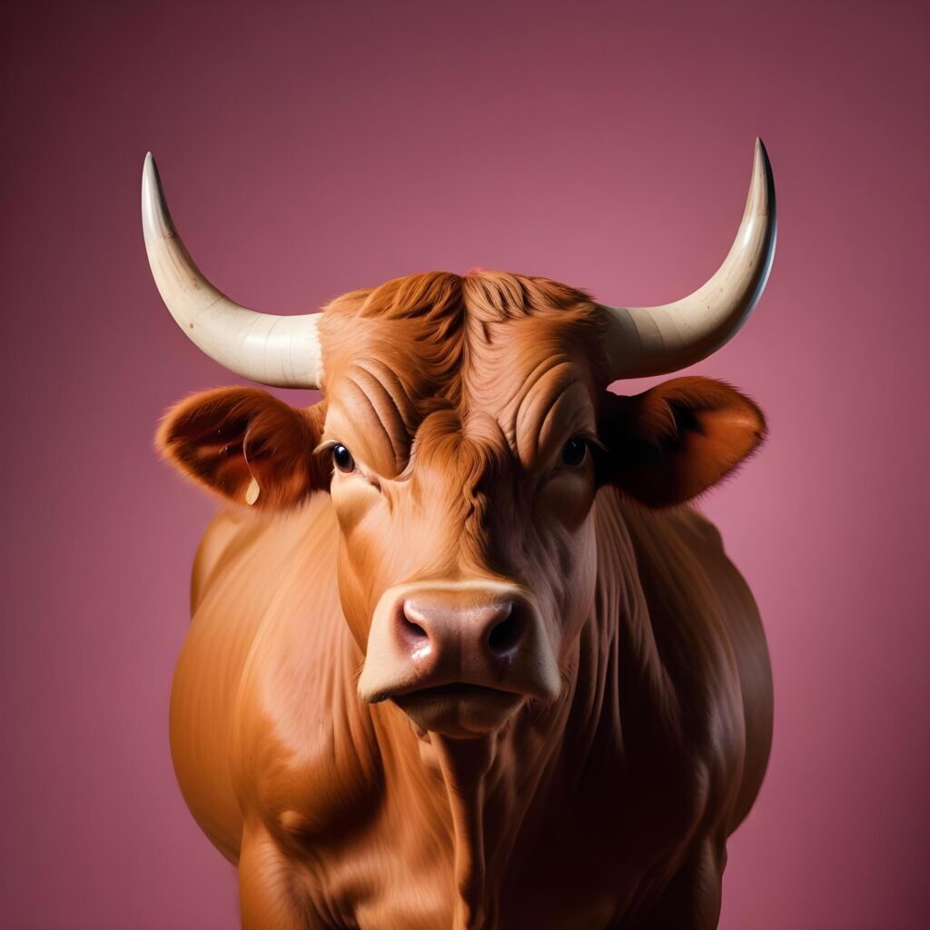 Bull portrait lite background Stock Free