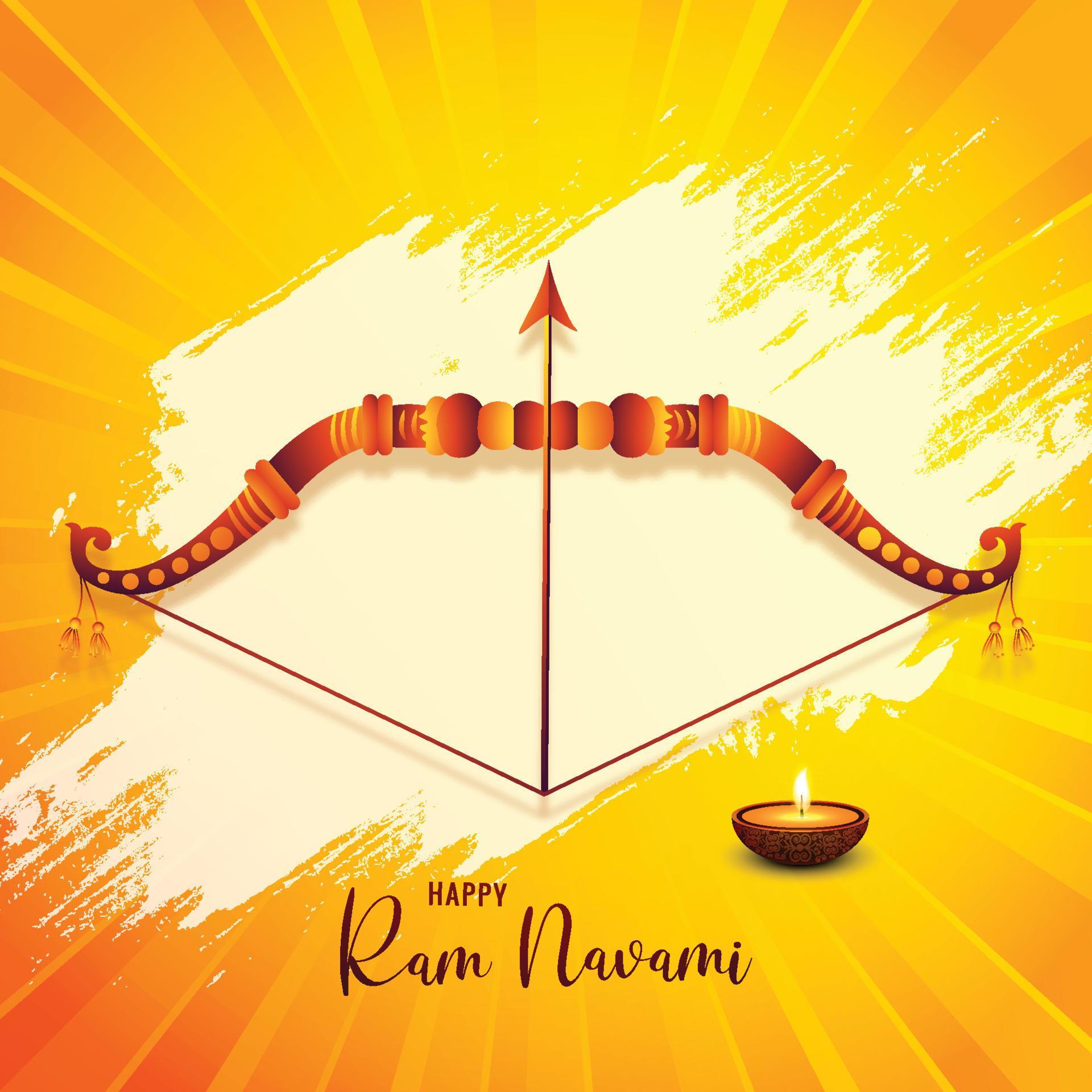 Happy ram navami bow and arrow festival greeting card background Stock Free