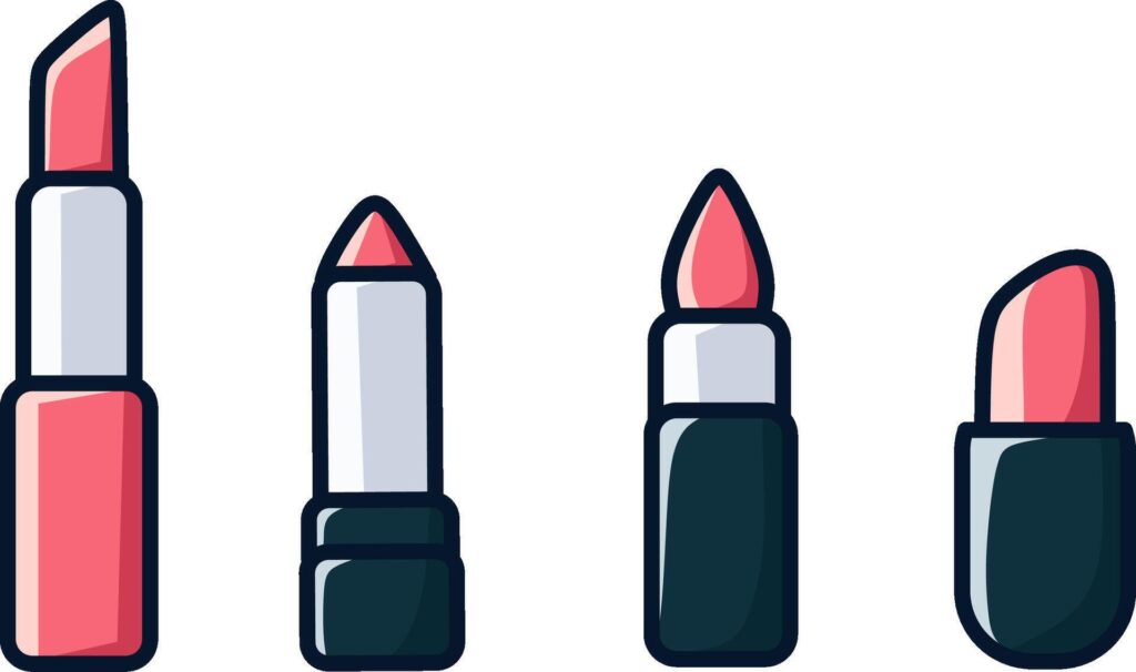 Pink lipstick icon set Stock Free