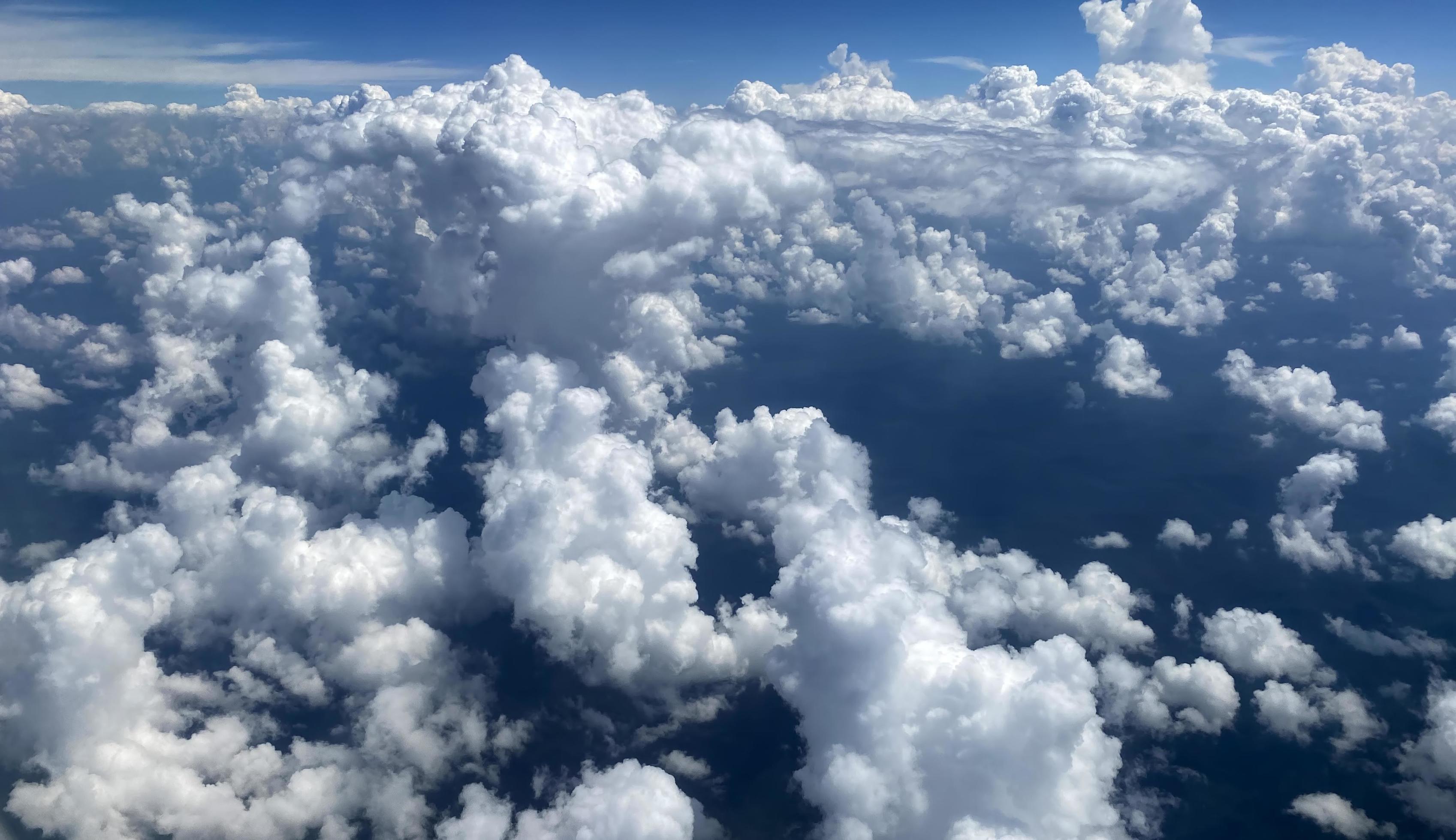 Natural background of blue sky with white clouds Stock Free