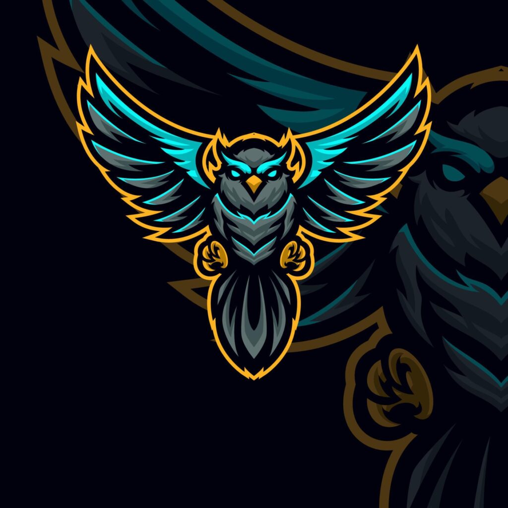 Owl esport gaming mascot logo template Stock Free