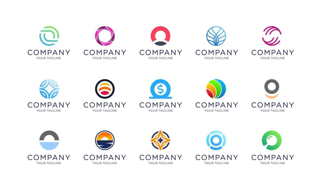 Collection of abstract circle logo template Stock Free