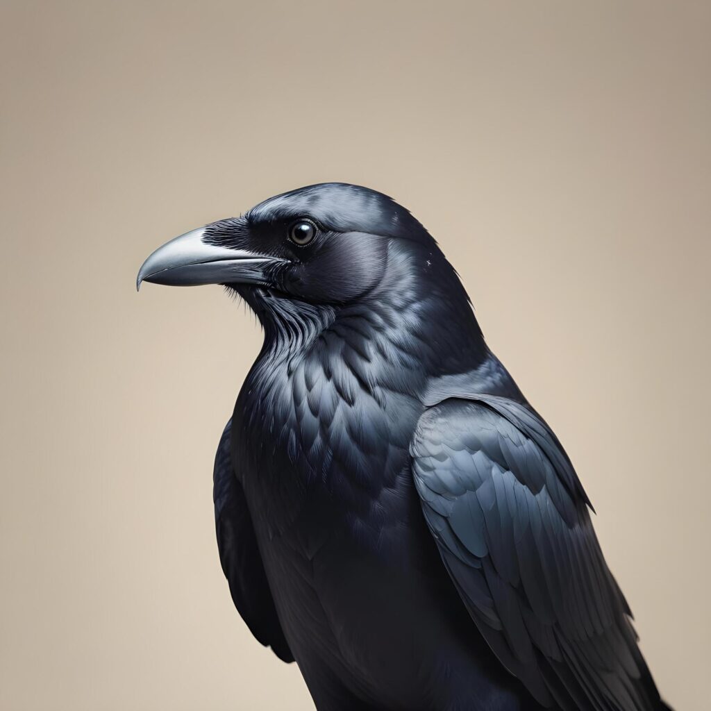 crow realistic plain background Stock Free