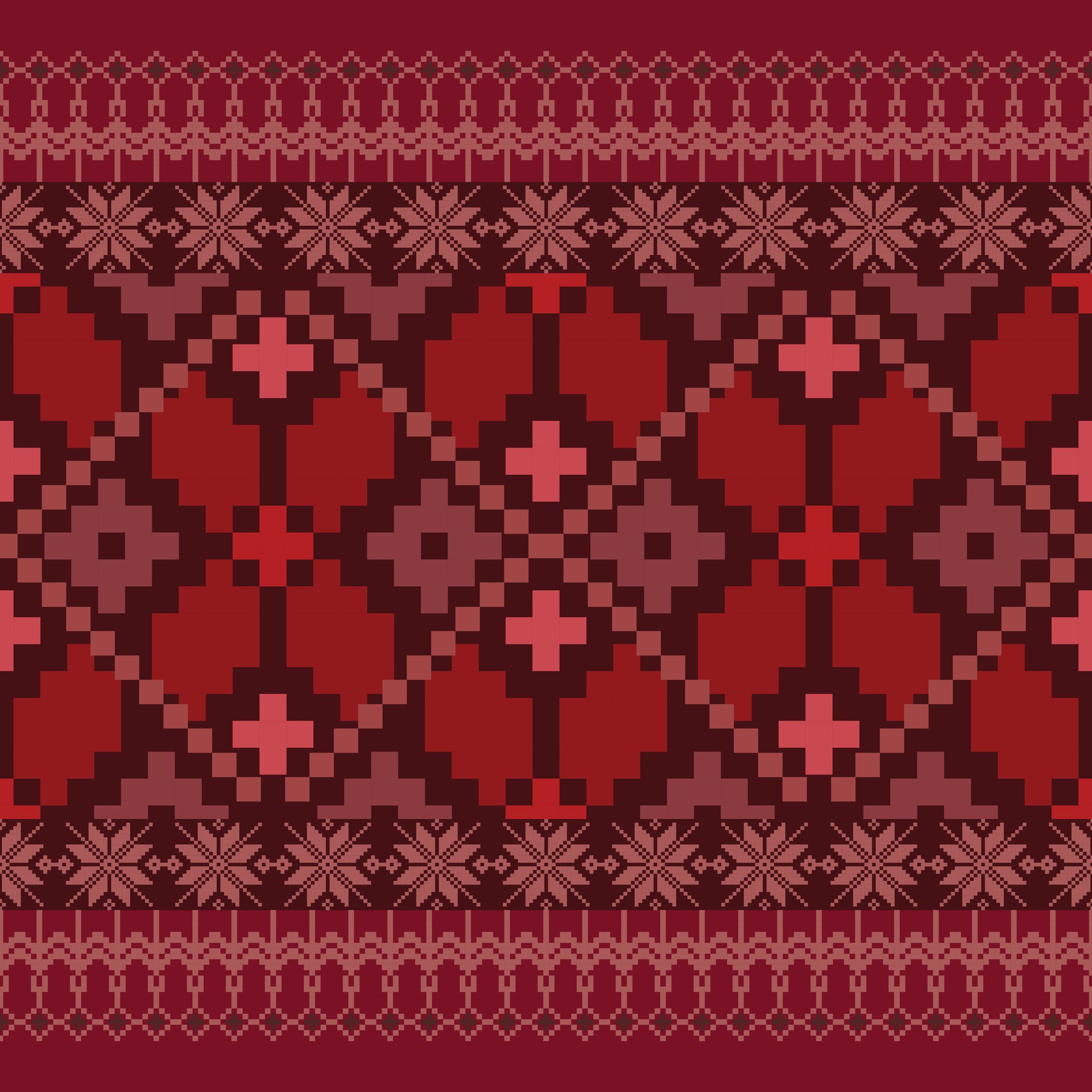 Dark red pixel seamless pattern fabric Free Vector