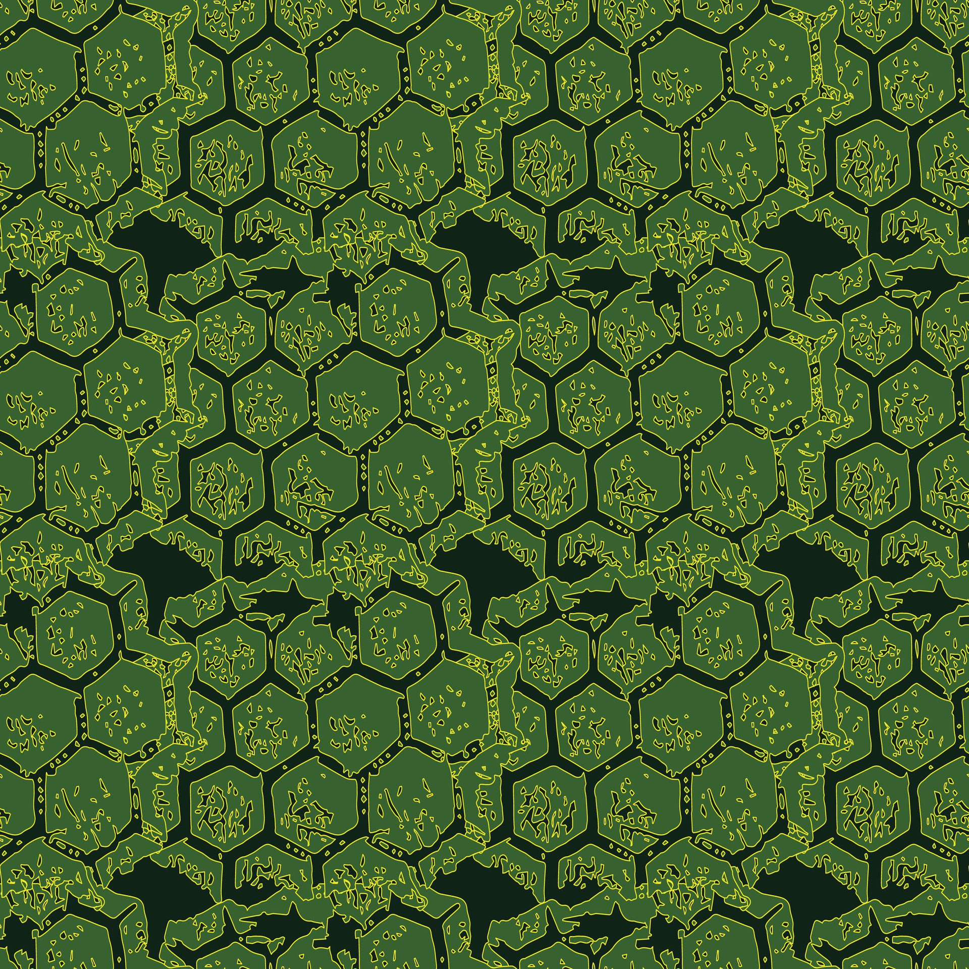 Hand drawn turtle shell pattern design Free Vector