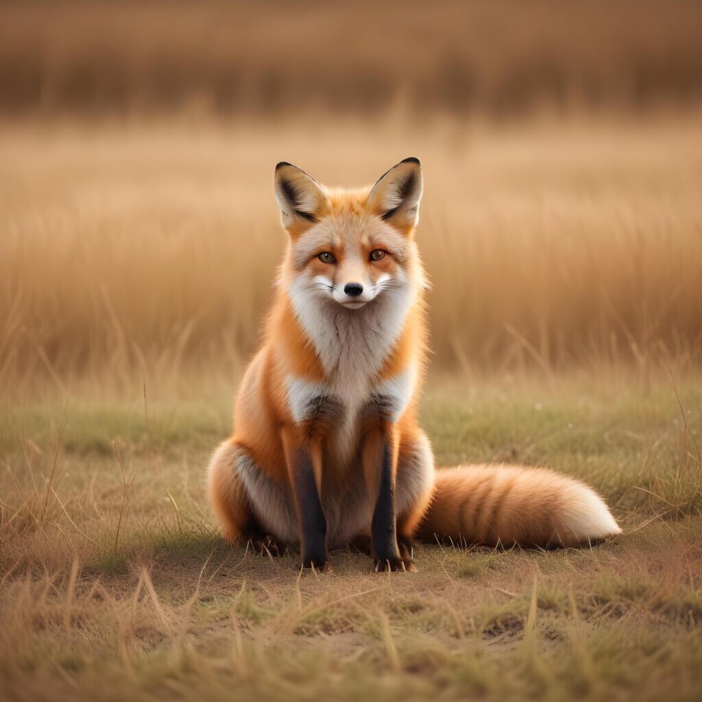 fox realistic plain background Stock Free