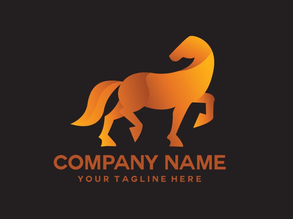 horse logo full color combination vector Stock Free