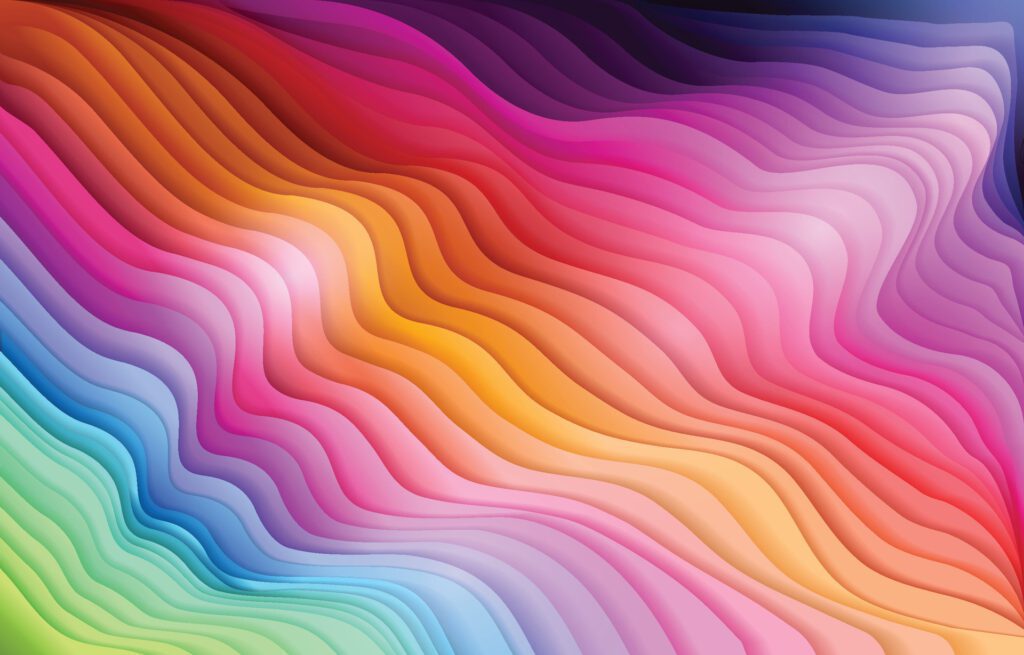 Colorful 3D abstract background with waves and lines Free Vector