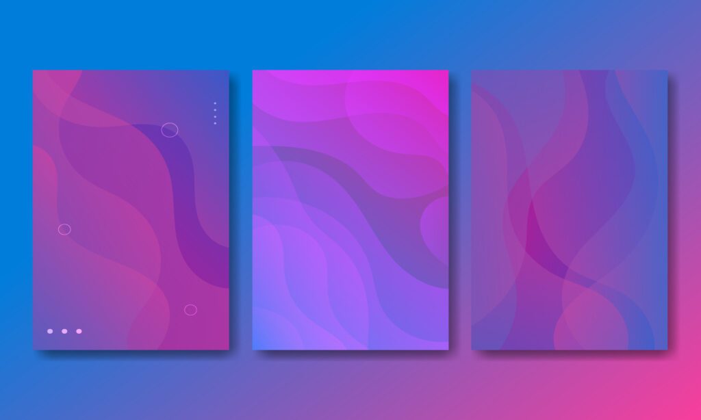 Set Design Cover Template With Purple Liquid Effect Free Vector