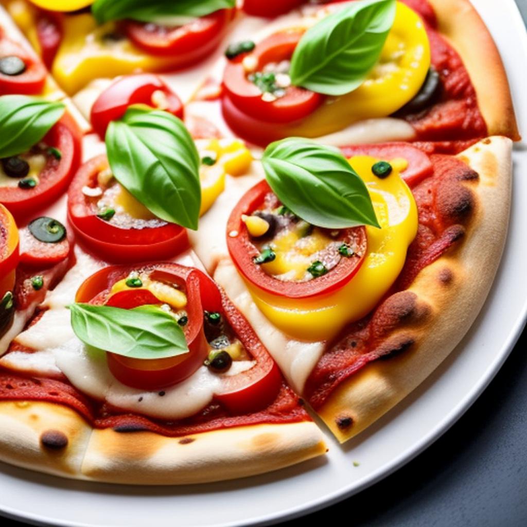 Bell pepper toppings pizza by @ai_generated