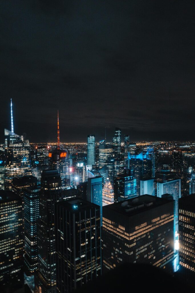 Aerial view of buildings Stock Free