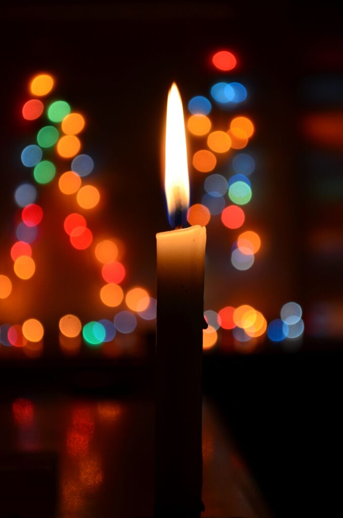 Christmas Lights Candle Stock Free