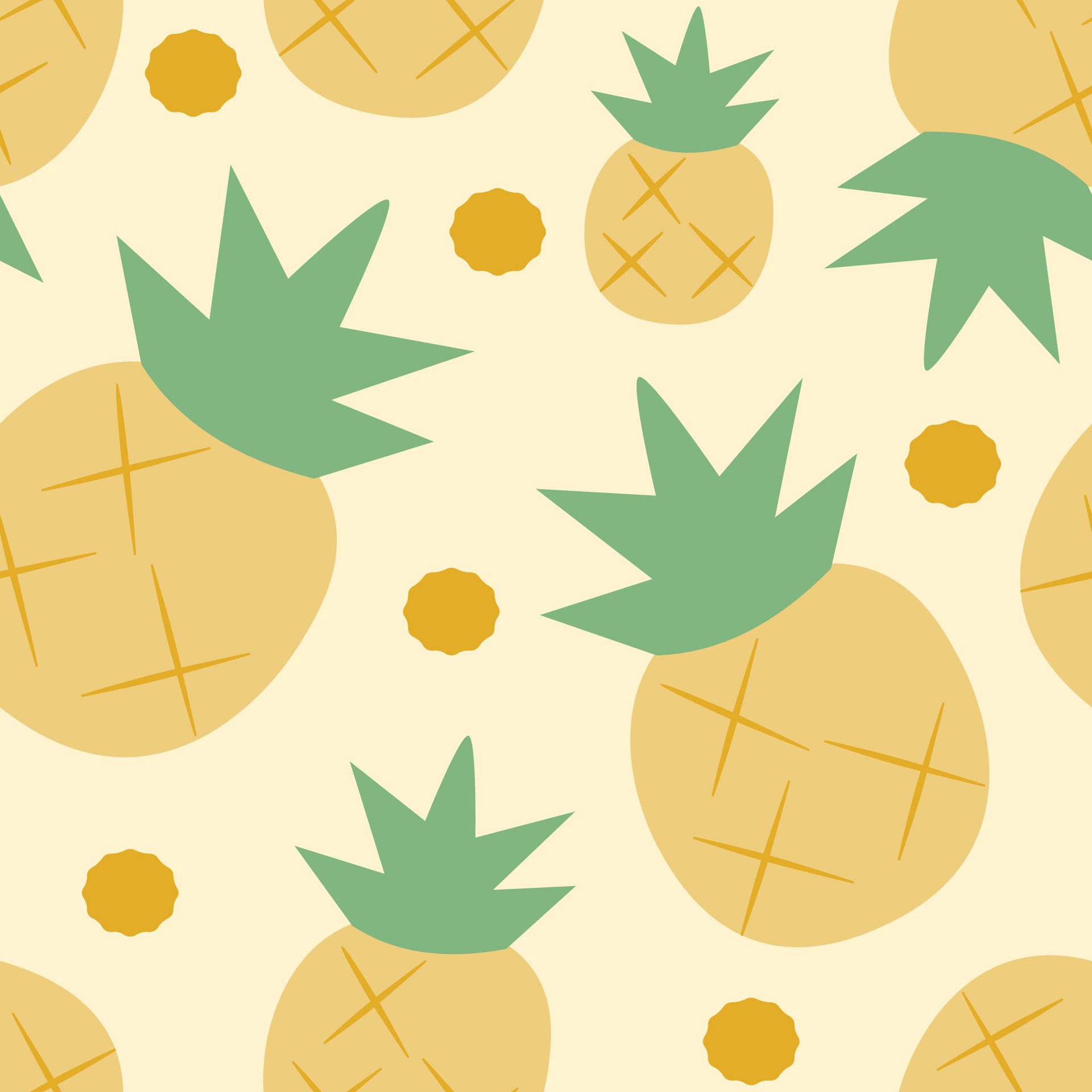 Seamless pattern with pineapple fruit Free Vector