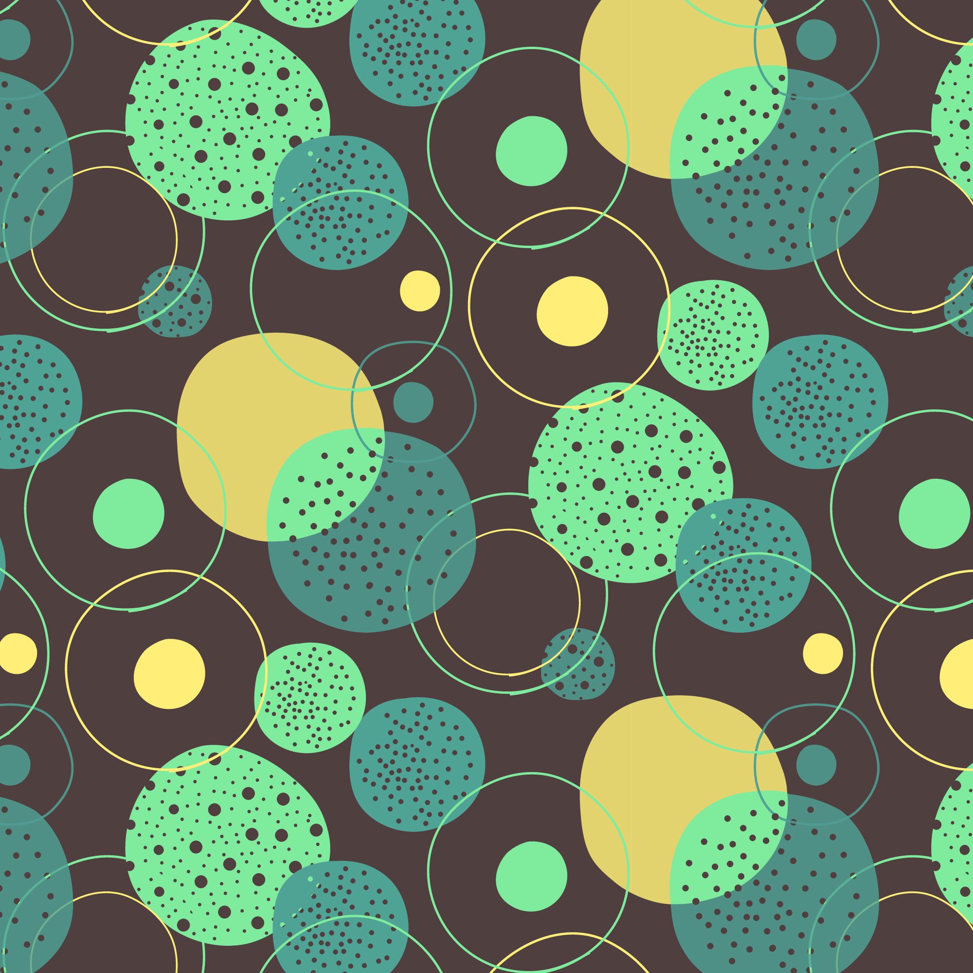 Hand drawn retro geometric circles pattern Free Vector