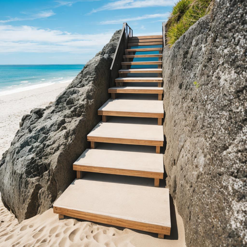 Beach stairs by @vwbgtx7q5d by @ai_generated