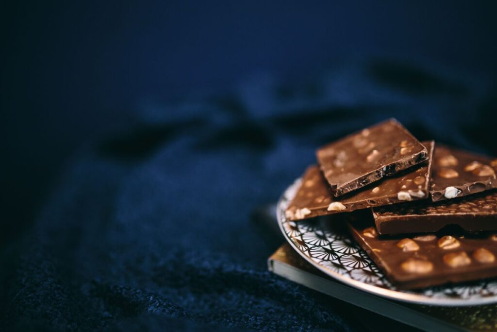 Close up a nut chocolate bar Stock Free