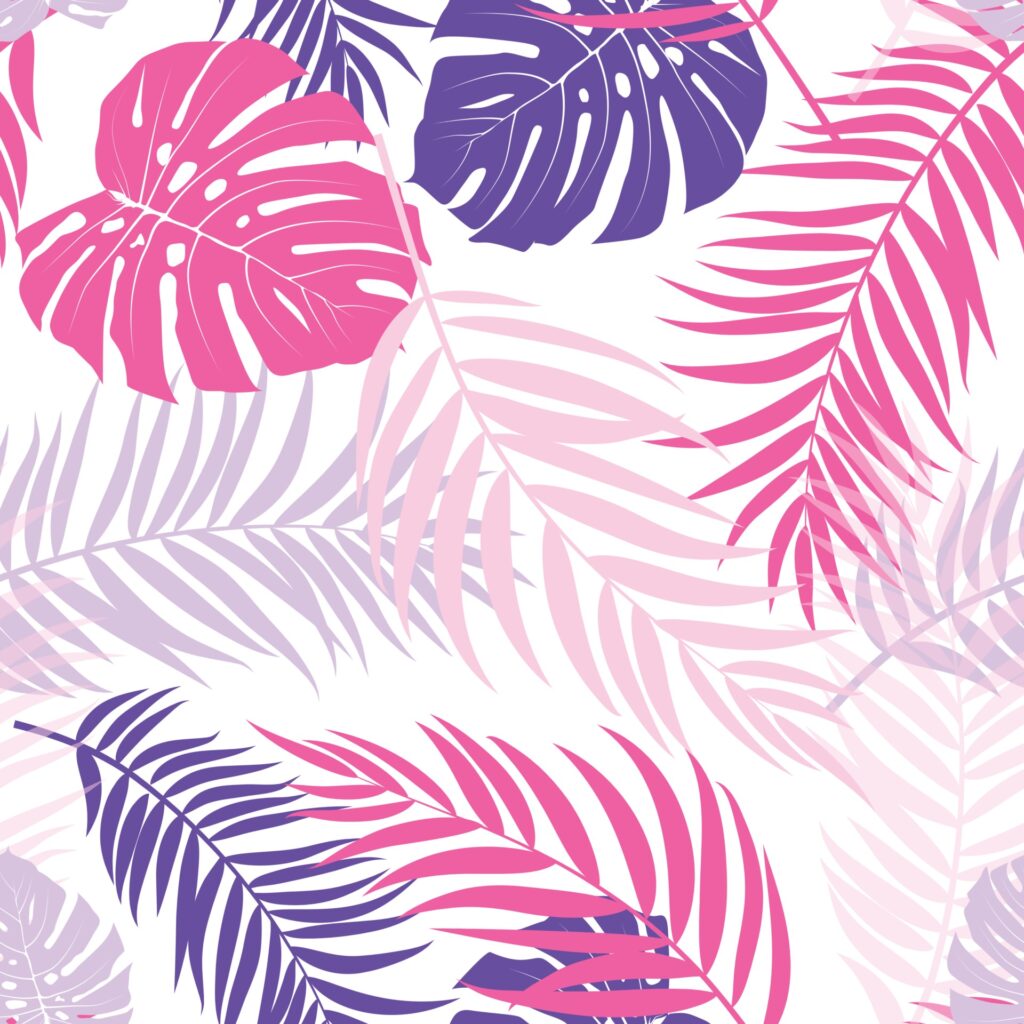 Beautiful Palm Tree Leaves Silhouette Seamless Pattern Background Vector Illustration Free Vector