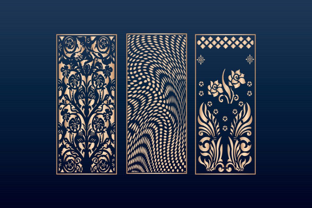 decorative elements border frame borders pattern islamic pattern files dxf Laser cut panel template cnc files Free Vector