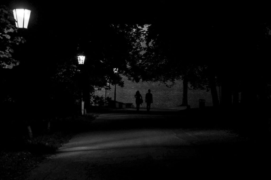 Walking in the night Stock Free