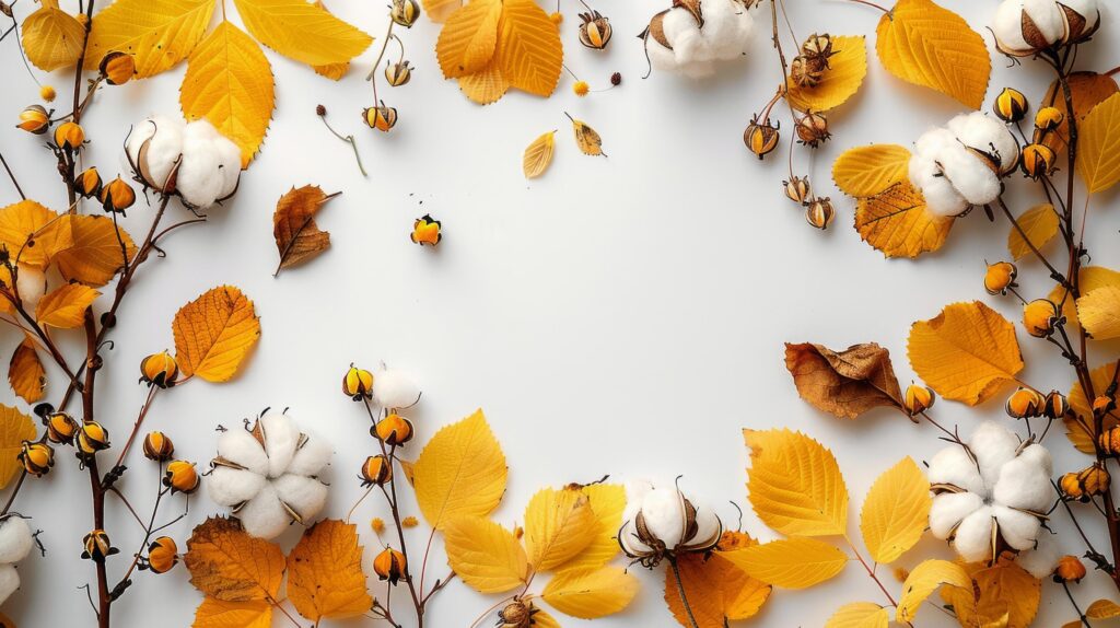 
									Autumn Leaves on a White Background Stock Free