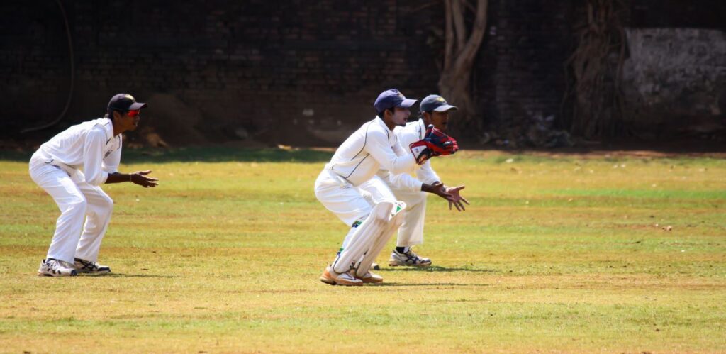 Wicket Keeper And Slips Stock Free