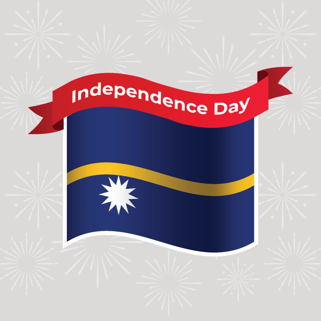 Nauru Wavy Flag Independence Day Banner Background Free Vector