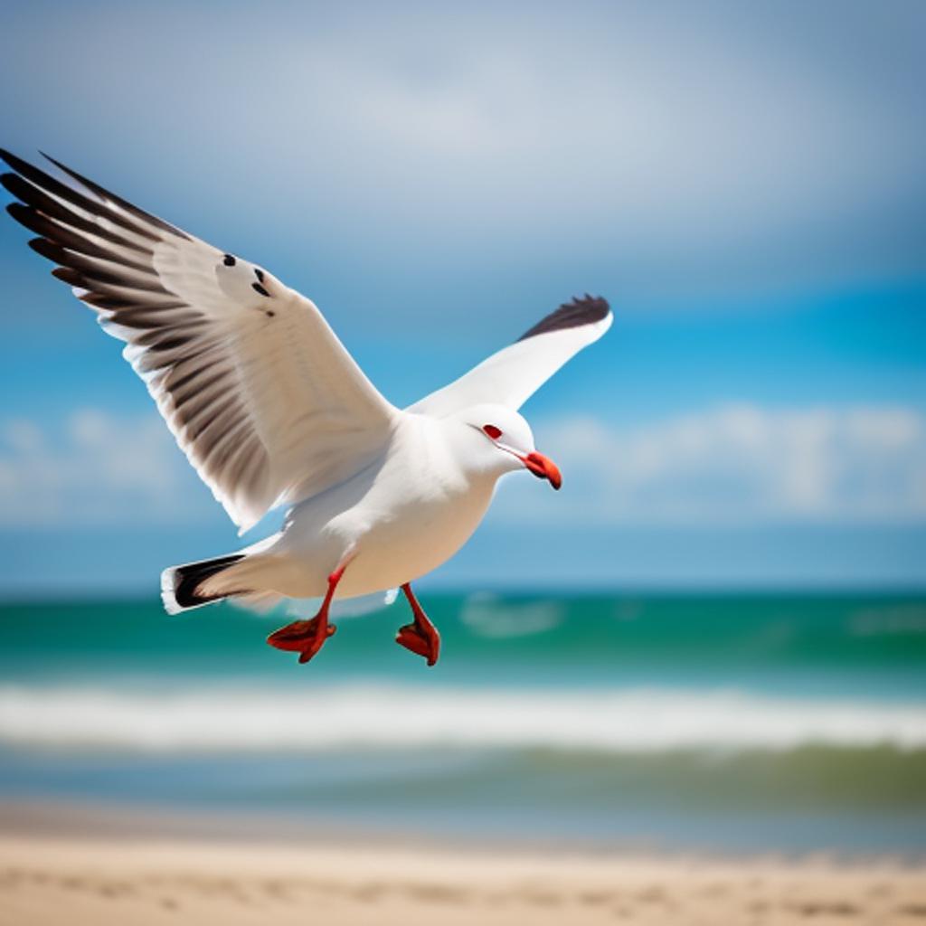 Flying seagulls Portrait photography, by @ai_generated