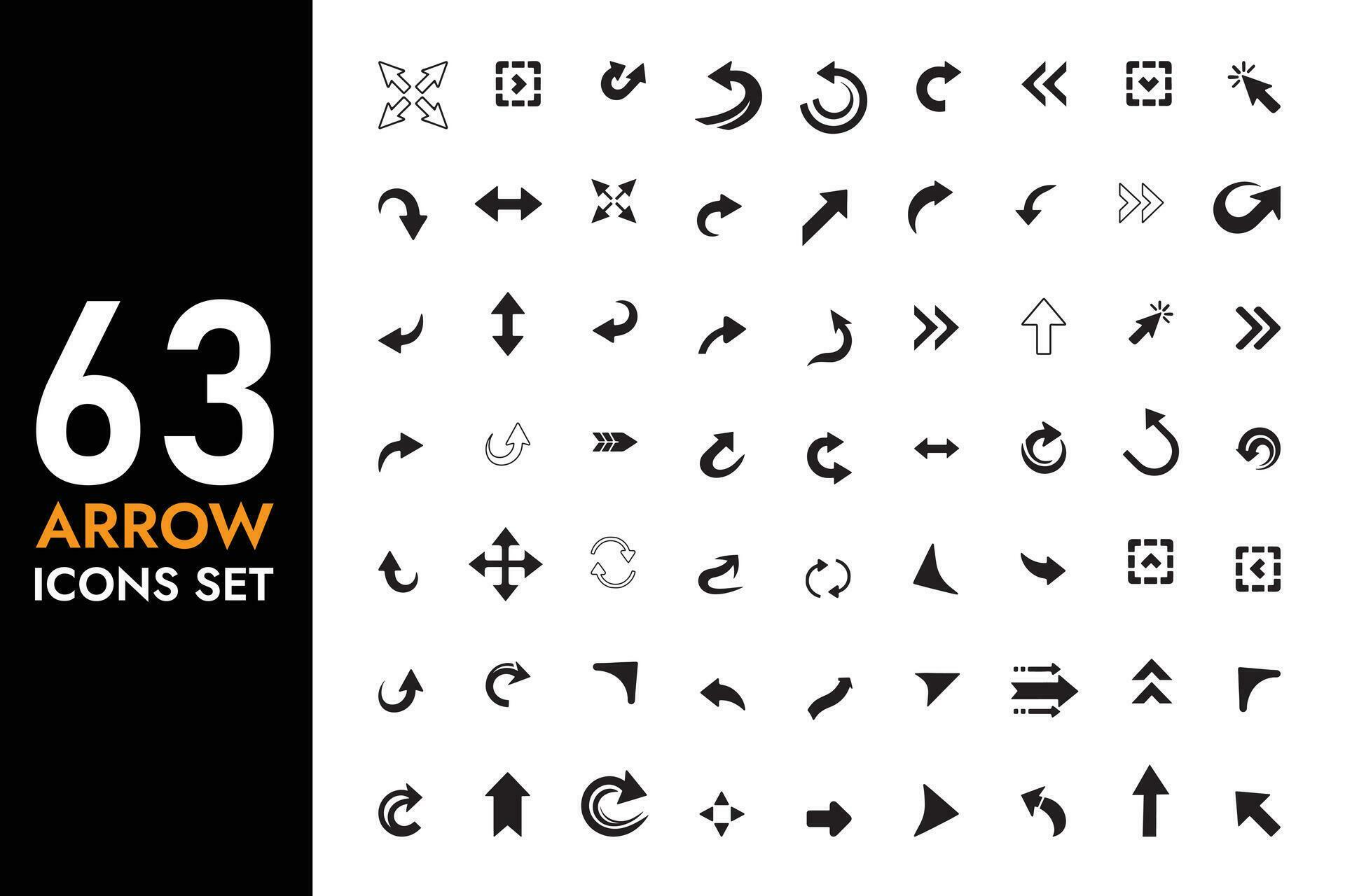 63 Popular Vector Arrow Icons Set Stock Free