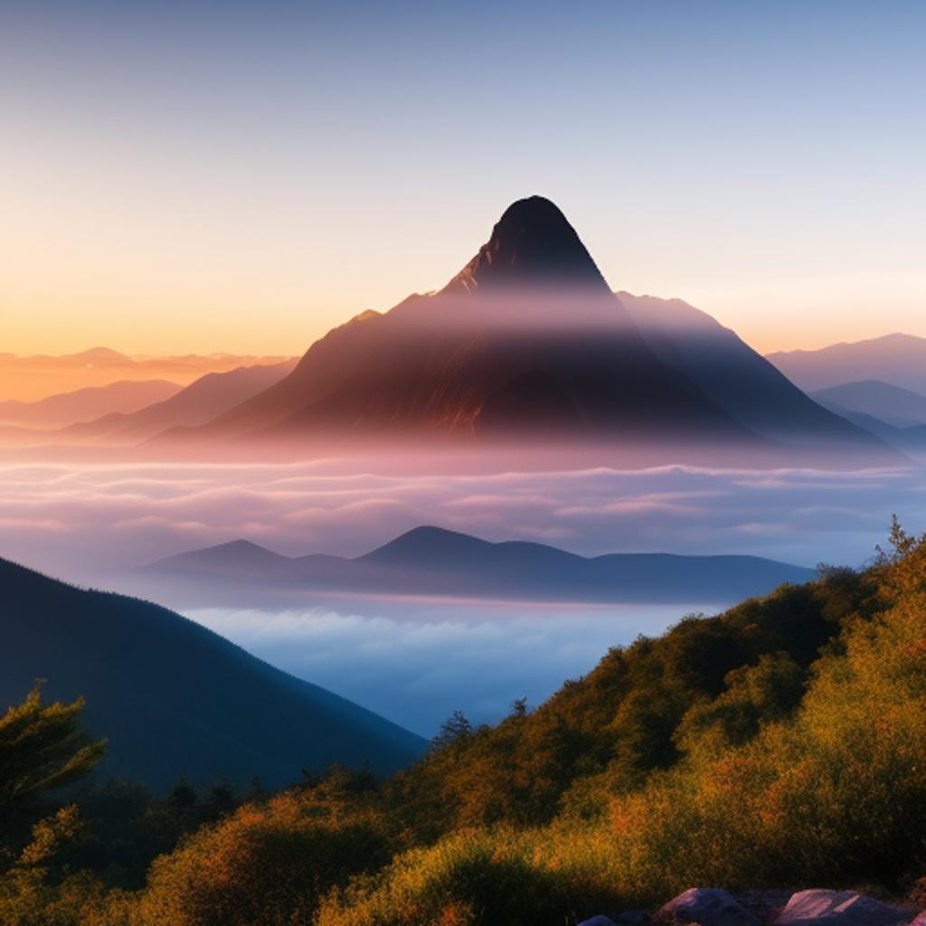 Photo of misty mountain by @ai_generated