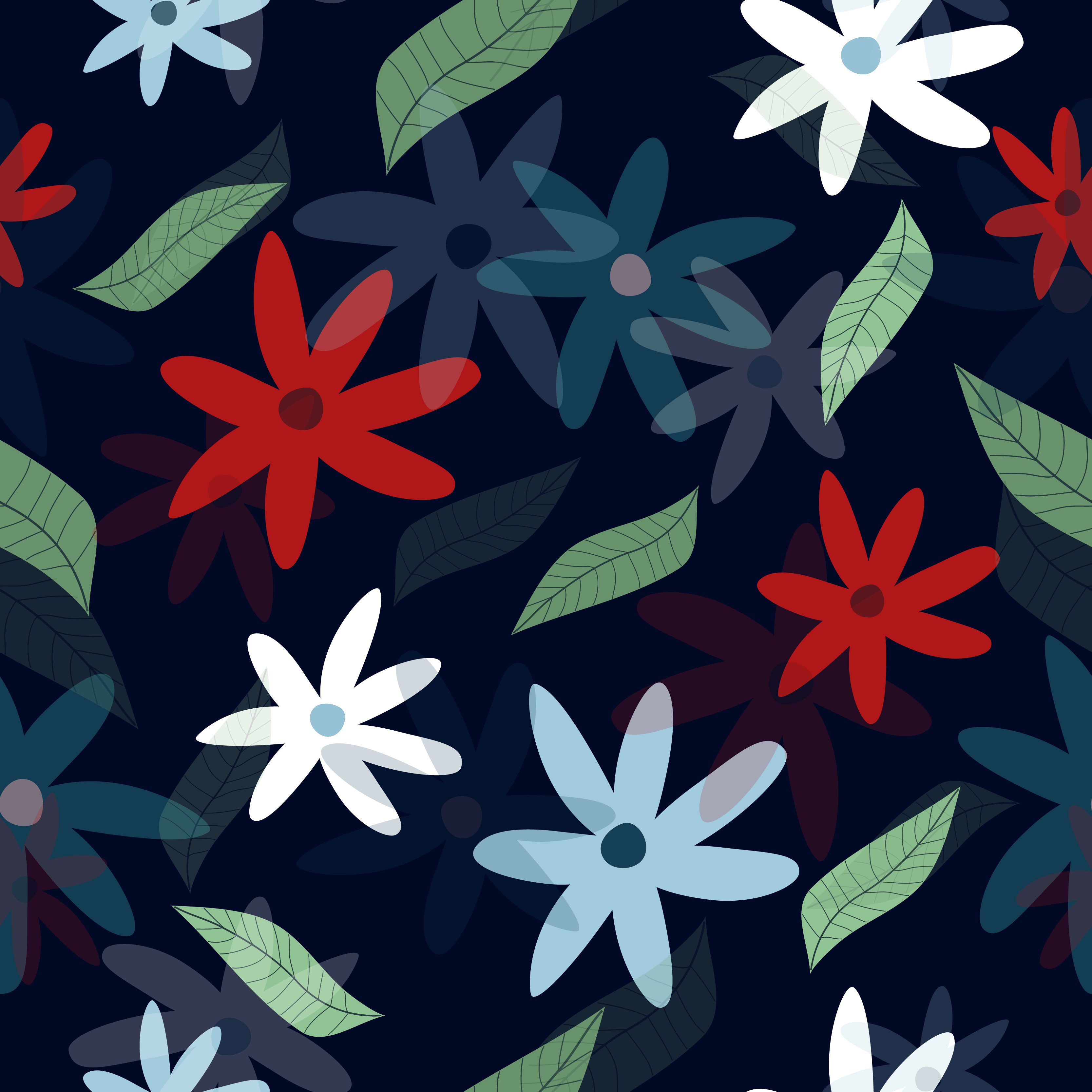 Cute colorful floral pattern Free Vector