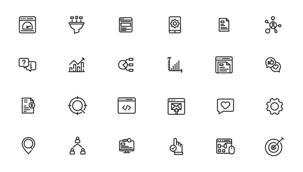 Technology icon set Stock Free