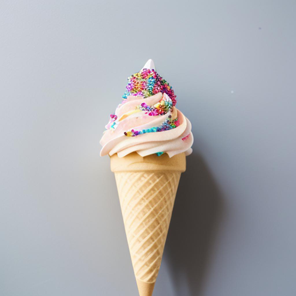 Softserve icecream cone with by @ai_generated