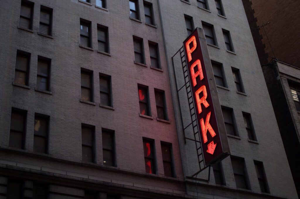 Large Car Park Neon Sign Stock Free