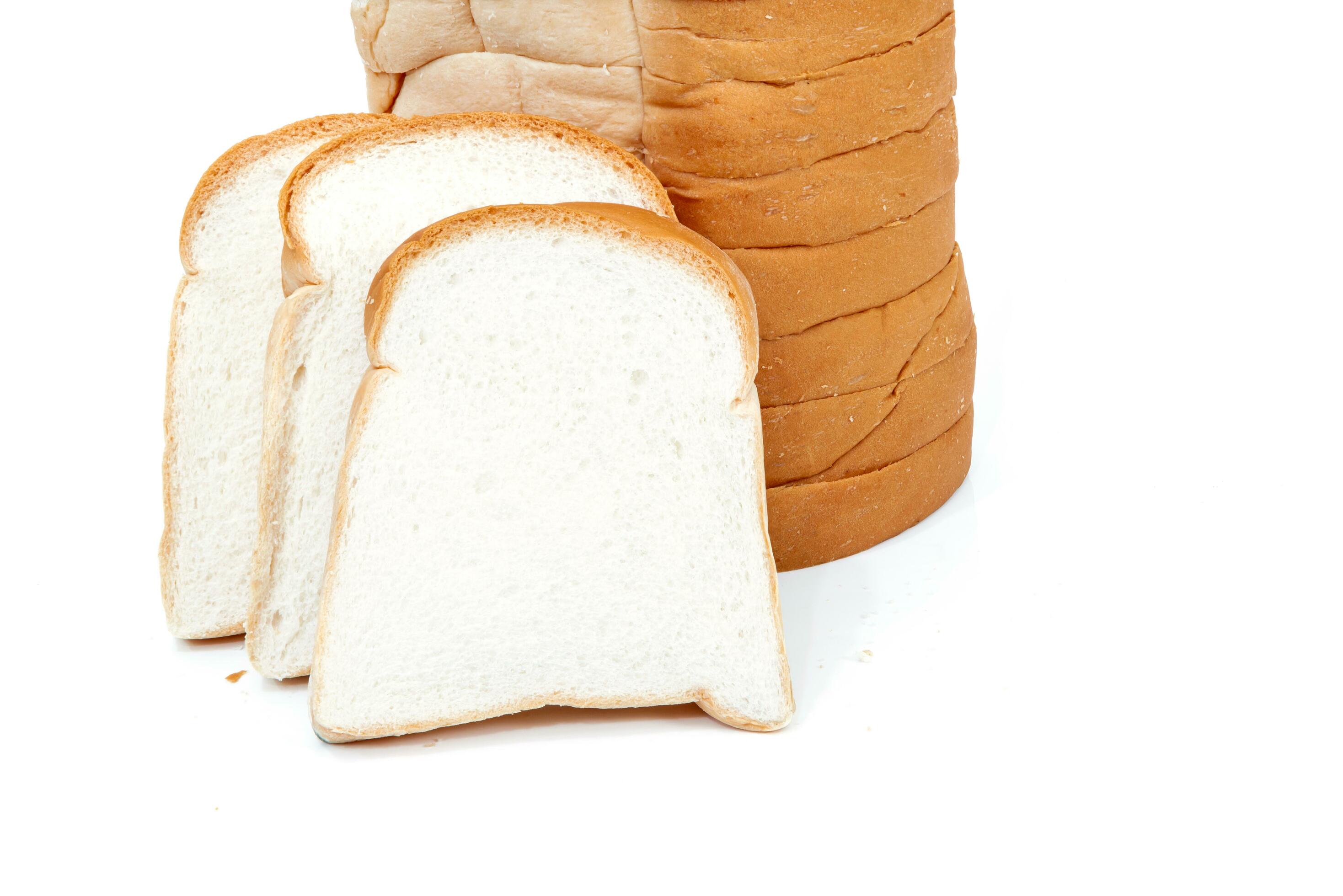 Sliced bread food on a white background Stock Free