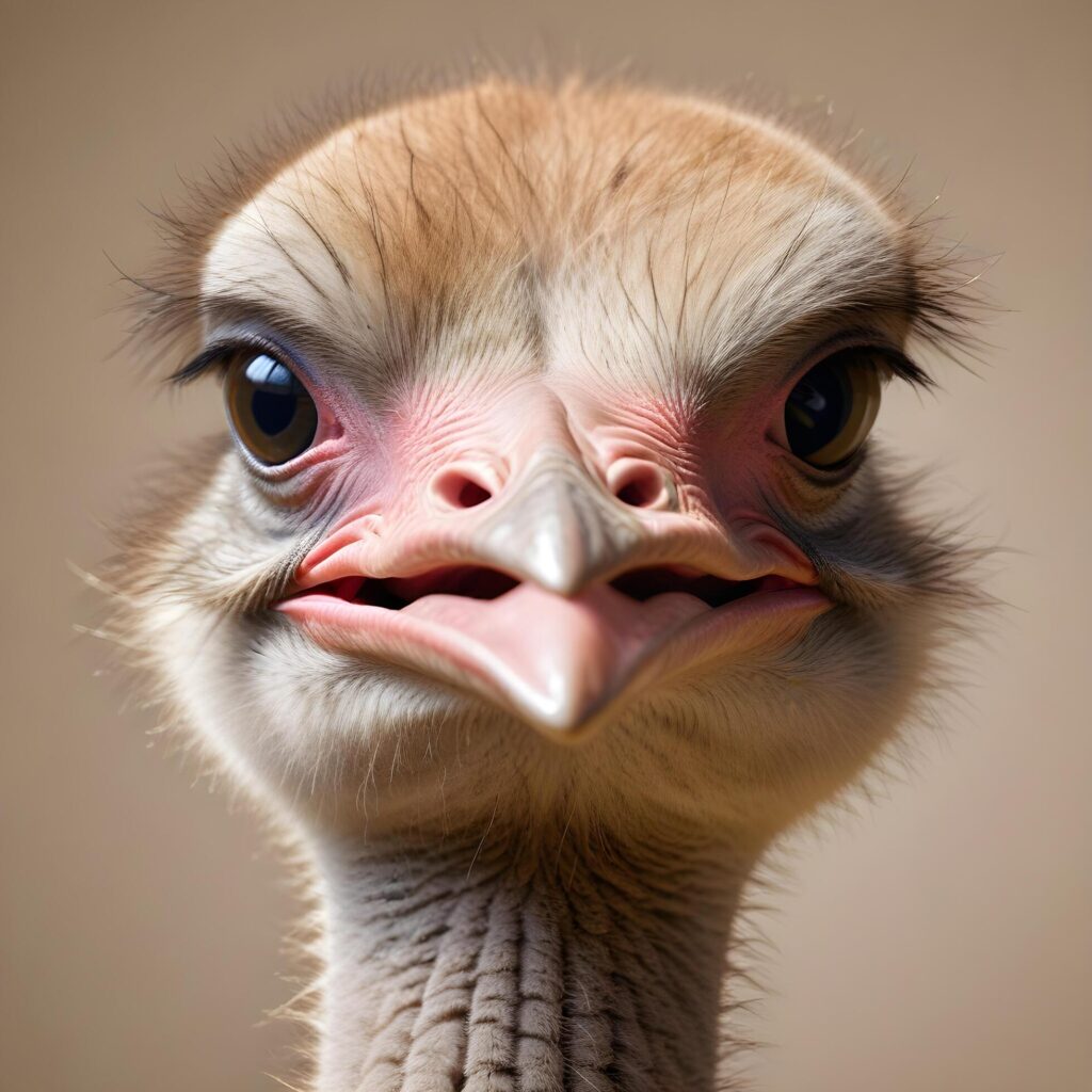 ostrich on plain background Stock Free