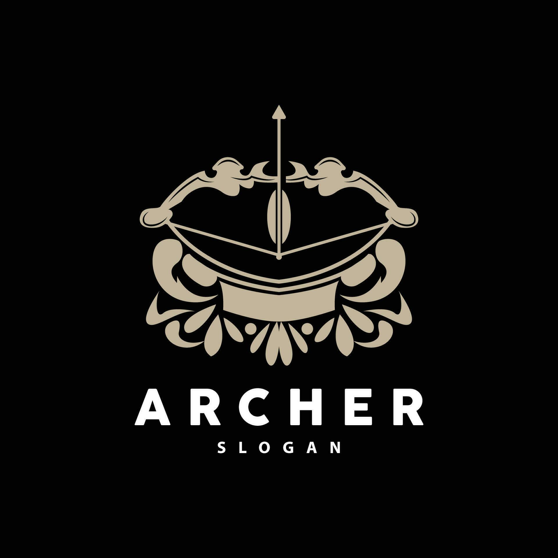 Archer Logo, Archery Arrow Vector, Elegant Simple Minimalist Design, Icon Symbol Illustration Template Stock Free