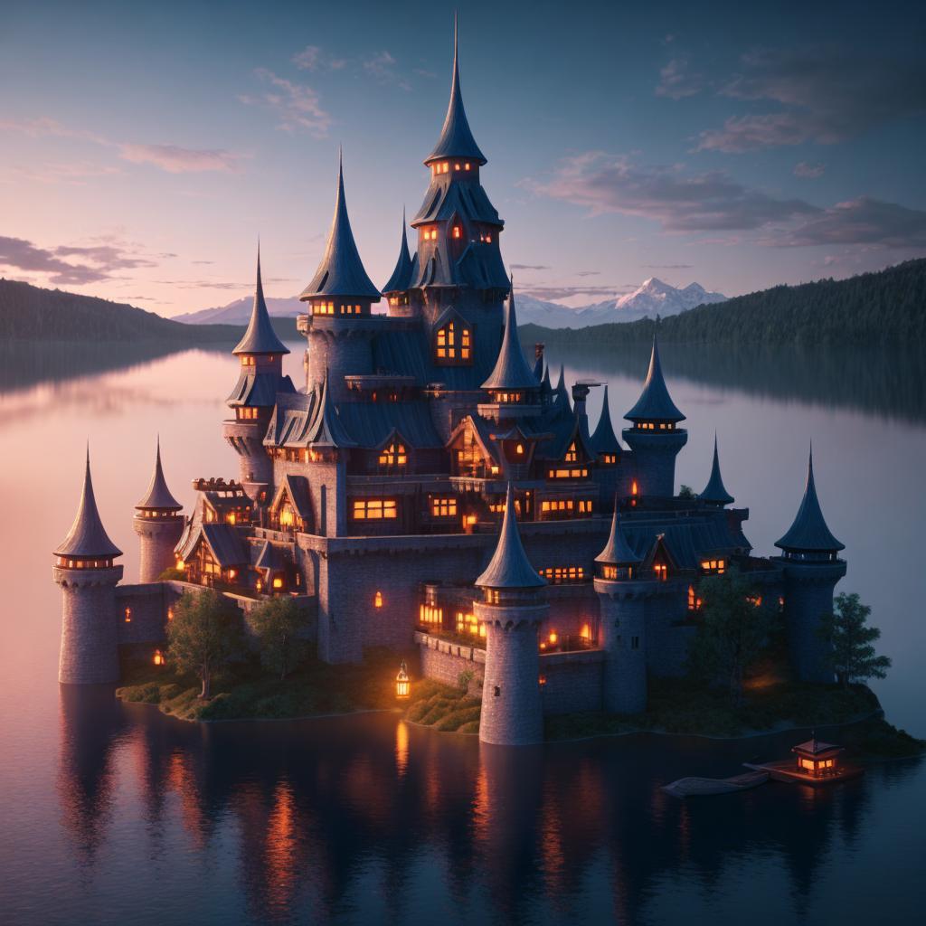 A floating mystical castle by @ai_generated