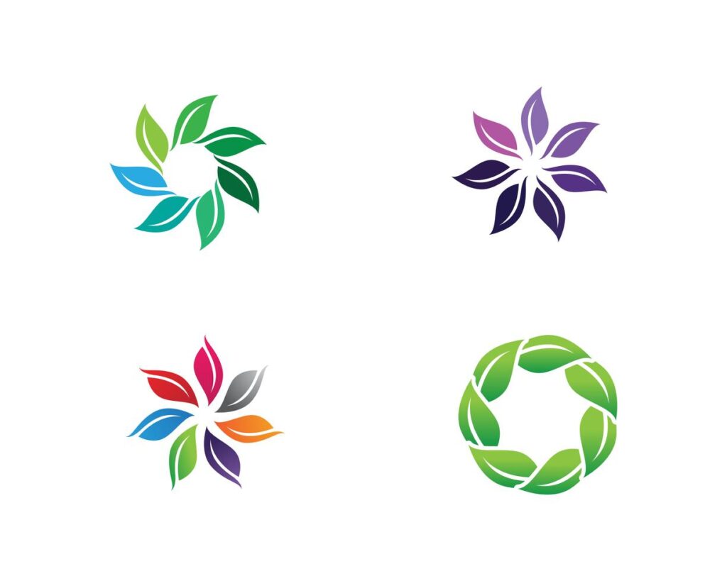 floral patterns logo and symbols white background Stock Free