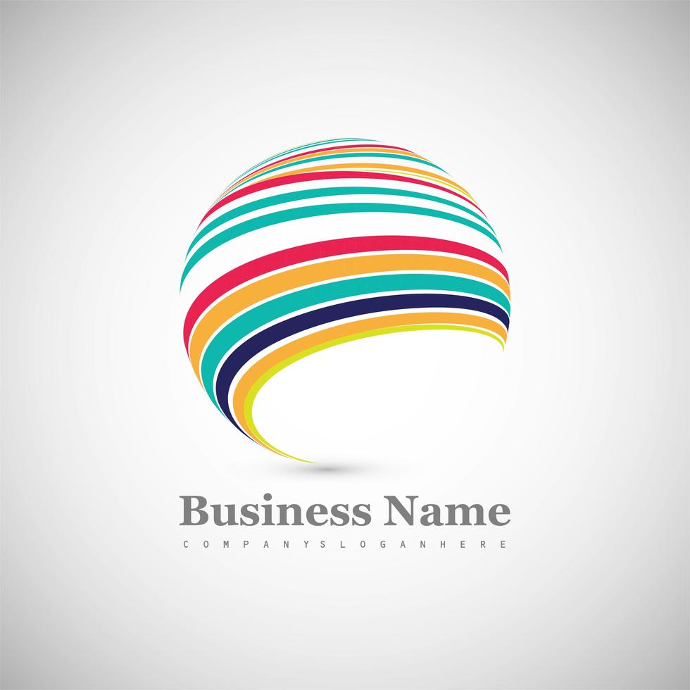 Beautiful colorful sphere creative logo design Stock Free