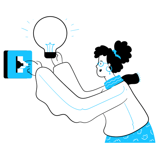 Energy, power, lightbulb illustration