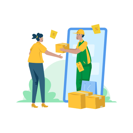 Purchase, service, e-commerce illustration