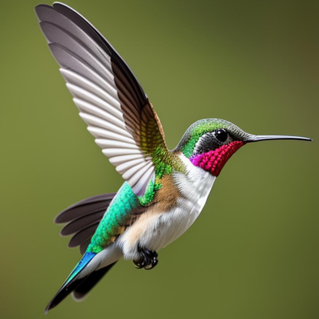 Realistic colourful hummingbird fling by @ai_generated