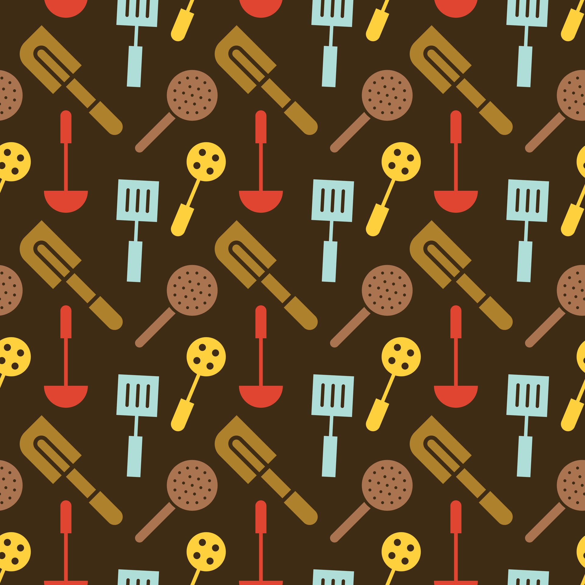 Spoons And Forks Seamless Pattern Design Free Vector