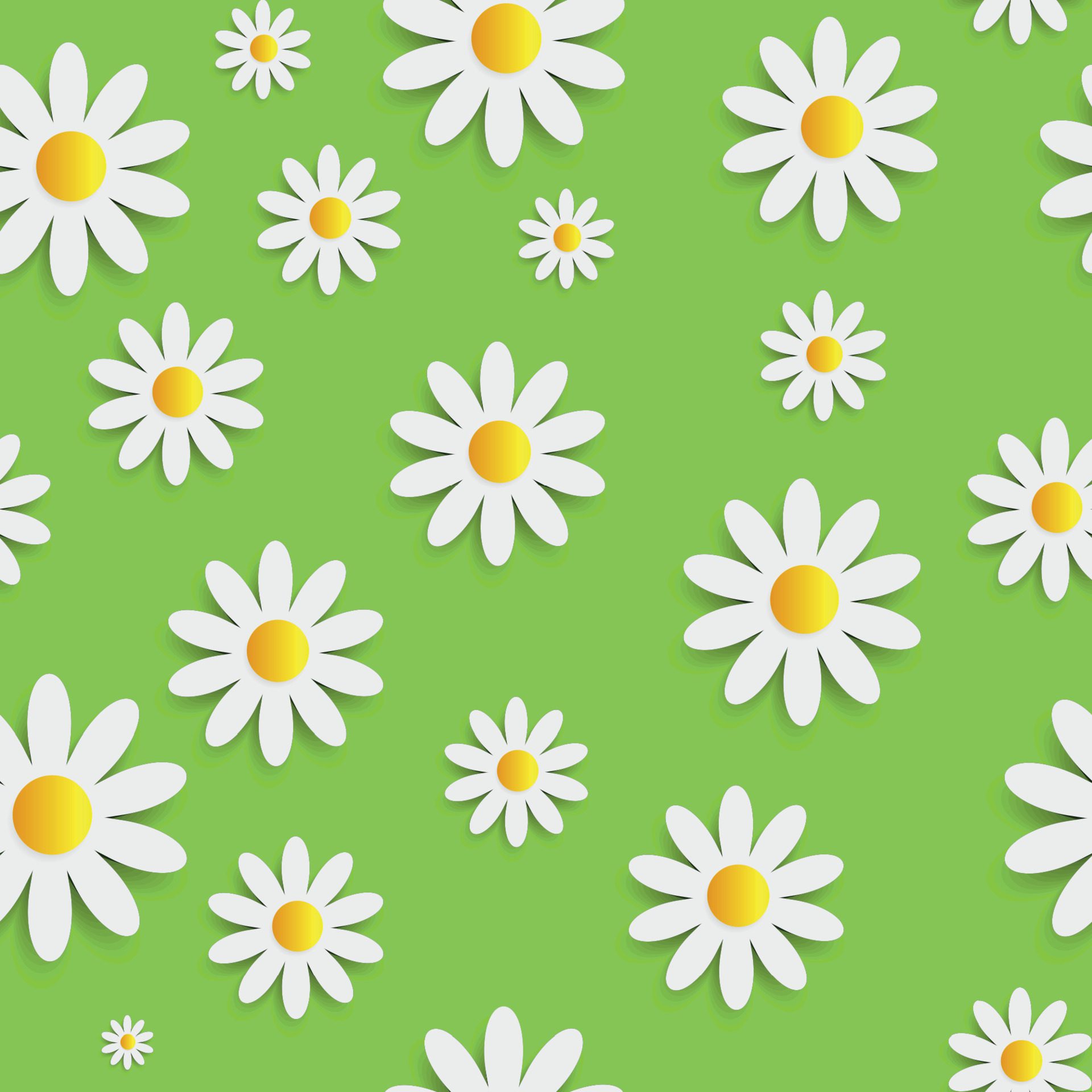 Flora Daisy Seamless Pattern Design Vector Illustartion Free Vector