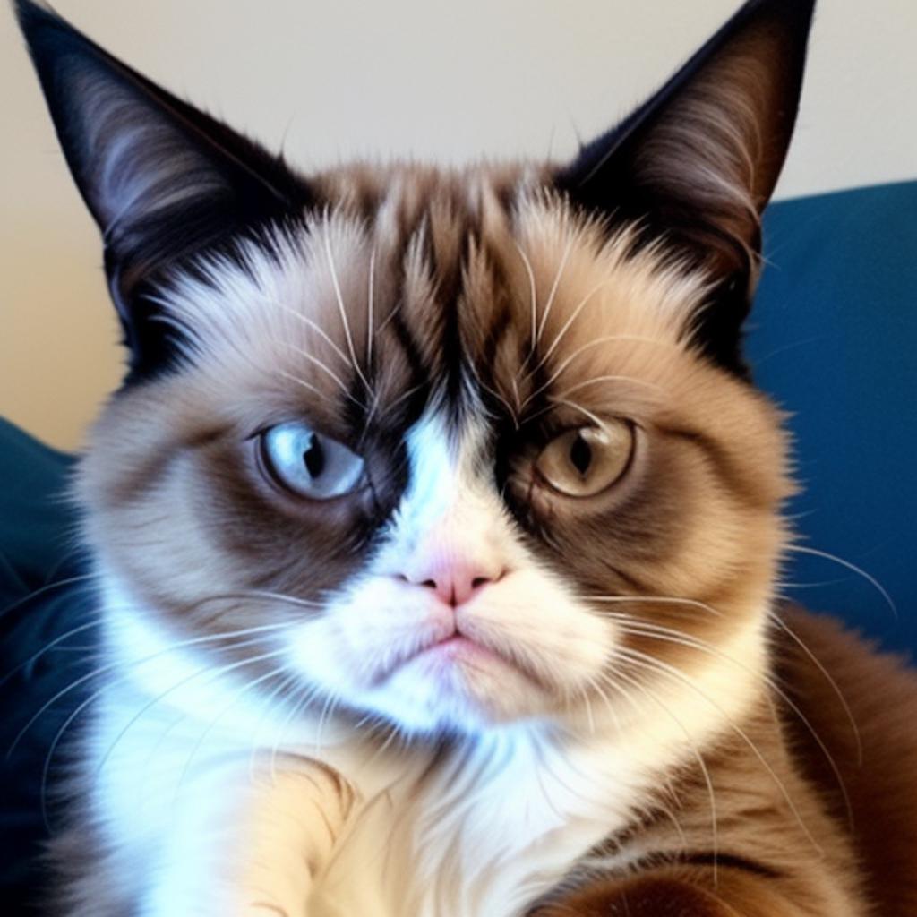 Very grumpy cat looking by @ai_generated